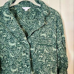 Charter Club Green Patterned Pajamas Button Down